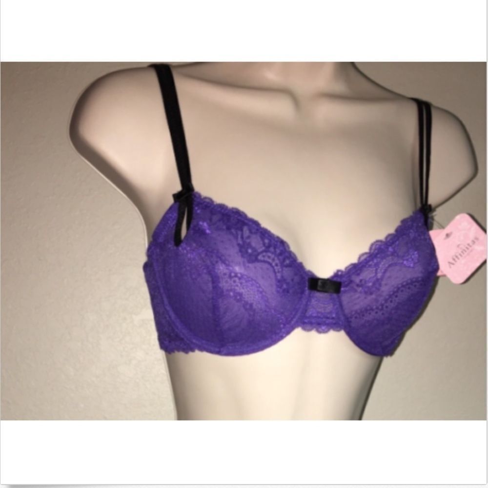 Affinitas Bra Purple Deep Violet Underwire NWT - Picture 2 of 3